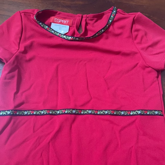 Espirit Girls Small Festive Holiday Red Dress NWT - Picture 3 of 4